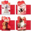 Hallmark Mini Valentines Day Cards and Stickers for Kids School, Dogs (32 Classroom Valentines with Envelopes)(Playful Dogs Folded Mini Valentines)