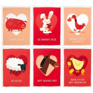 Hallmark Assorted Kids Valentine’s Day Cards, Farm Animal Puns (36 Cards and Envelopes) Sheep, Pig, Horse, Chicken, Duck, Rabbit