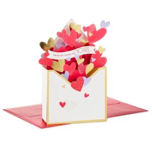 Hallmark Paper Wonder 3D Pop-Up Valentine’s Day Card, Heart-Filled Envelope (From My Heart to Yours) for Parents, Grandparents, Siblings