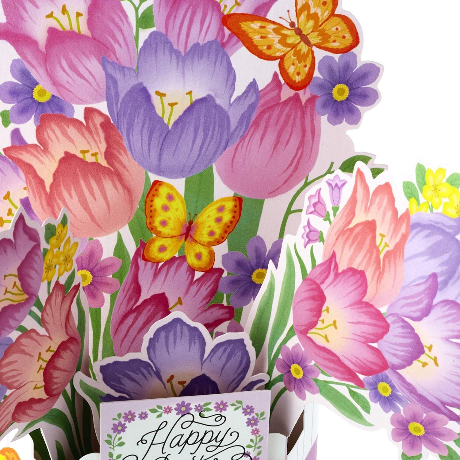 imageHallmark Pop Up Easter Card Displayable Bouquet of Flowers