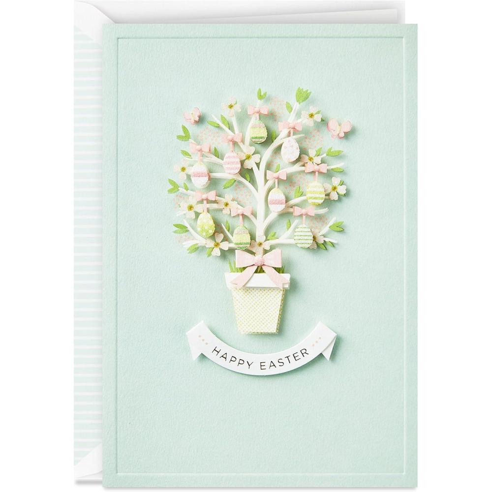 imageHallmark Signature Easter Card Spring Tree with Easter Egg Ornaments Vintage DesignEaster Beautiful Egg Tree