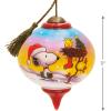 Hallmark Peanuts Ne’Qwa Art Snoopy and Woodstock Christmas Ornament, Hand-Painted Glass