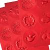 Hallmark Red Foil Holiday Sticker Seals for Envelopes (80 Seals) Ornament, Wreath, Pinecone