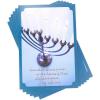 Hallmark Tree of Life Hanukkah Cards, Star of David (6 Cards with Envelopes)(Blue Menorah  Pack of 6)