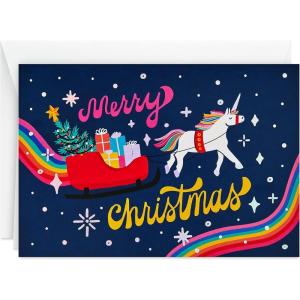 Hallmark Boxed Christmas Cards, Christmas Unicorn (16 Cards and Envelopes)” )(Christmas Unicorn Holiday Cards)