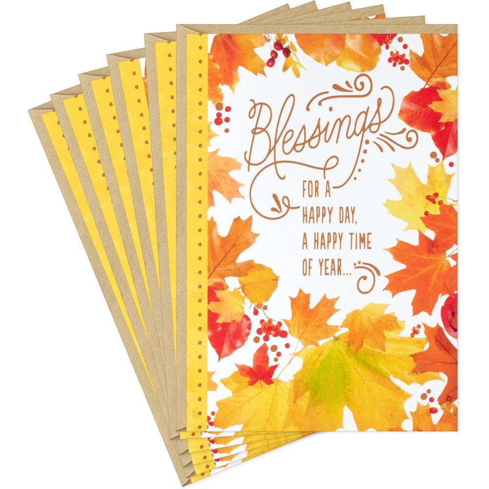 imageHallmark Thanksgiving Cards Blessings For A Happy Day 6 Cards with Envelopes