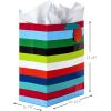 Hallmark 13″ Large and 15″ Extra Large Gift Bags Assortment with Tissue Paper (Pack of 3: Celebrate, Rainbow Stripes, Polka Dots) for Christmas, Birthdays, Father’s Day, Graduations or Any Occasion(3 Count (Pack of 1))