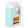 Hallmark 9″ Medium Gift Bag with Tissue Paper (Rainbow Cake Slice) for Birthdays(1 Count (Pack of 1))