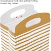 Hallmark Medium Self-Sealing Gift Bags with Handles (4 Bags, 2 Designs: Gold Stripes, Silver and White Diamonds) for Weddings, Anniversaries, Graduations, Any Occasion(Gold Stripes & Silver Diamonds)