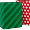 Hallmark Red Gift Bags in Assorted Sizes (Pack of 6: 2 Medium 9″, 2 Large 11″, 2 Extra Large 14″) for Christmas, Birthdays, Graduations, Father’s Day, Baby Showers, Bridal Showers, Weddings(Red  Green  Stripes  Polka Dots)