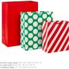 Hallmark Red Gift Bags in Assorted Sizes (Pack of 6: 2 Medium 9″, 2 Large 11″, 2 Extra Large 14″) for Christmas, Birthdays, Graduations, Father’s Day, Baby Showers, Bridal Showers, Weddings(Red  Green  Stripes  Polka Dots)