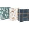 Hallmark 13″ Large Winter Gift Bag Assortment (3 Bags: Gold Snowflakes, Navy Plaid, Sage Green Trees)(Navy  Sage Green)