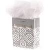 Hallmark 9″ Medium Silver Gift Bag (Scroll) with Tissue Paper for Valentines Day, Holidays, Weddings, Anniversary, Engagements and More(Silver scroll)