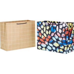 Hallmark 13″ Large and 15″ Extra Large Gift Bags Assortment with Tissue Paper (Pack of 3: Celebrate, Rainbow Stripes, Polka Dots) for Christmas, Birthdays, Father’s Day, Graduations or Any Occasion(1 Count (Pack of 2))