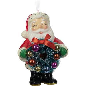 Hallmark Keepsake Christmas Ornament 2024, Christmas Cardinals, Porcelain, Gifts for Nature Lovers(Jolly Santa)