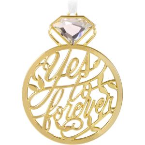 Hallmark Keepsake Christmas Ornament 2024, Our Engagement, Metal, Gift for Couple(Yes to Forever)