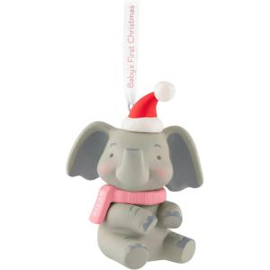 Hallmark Keepsake Christmas Ornament 2025, Baby Girl’s First Christmas Elephant 2025(Baby Girl’s First Christmas)