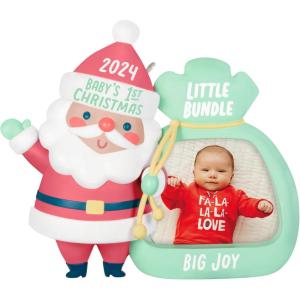 Hallmark Keepsake Christmas Ornament 2025, Baby’s First Christmas Red and White Tree 2025 Photo Frame(2024 Little Bundle  Big Joy)