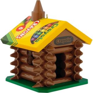 Hallmark Keepsake Crayola Christmas Ornament (Shamrock Fairy)(2025 Crayola Log Cabin)