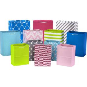 Hallmark Pastel Gift Bags in Assorted Sizes (Pack of 12-5 Medium 8″, 4 Large 11″, 3 Extra Large 14″) for Baby Showers, Bridal Showers, Birthdays, Easter(Pack of 12)