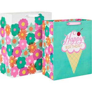 Hallmark Pastel Gift Bags in Assorted Sizes (Pack of 12-5 Medium 8″, 4 Large 11″, 3 Extra Large 14″) for Baby Showers, Bridal Showers, Birthdays, Easter(Pack of 2)