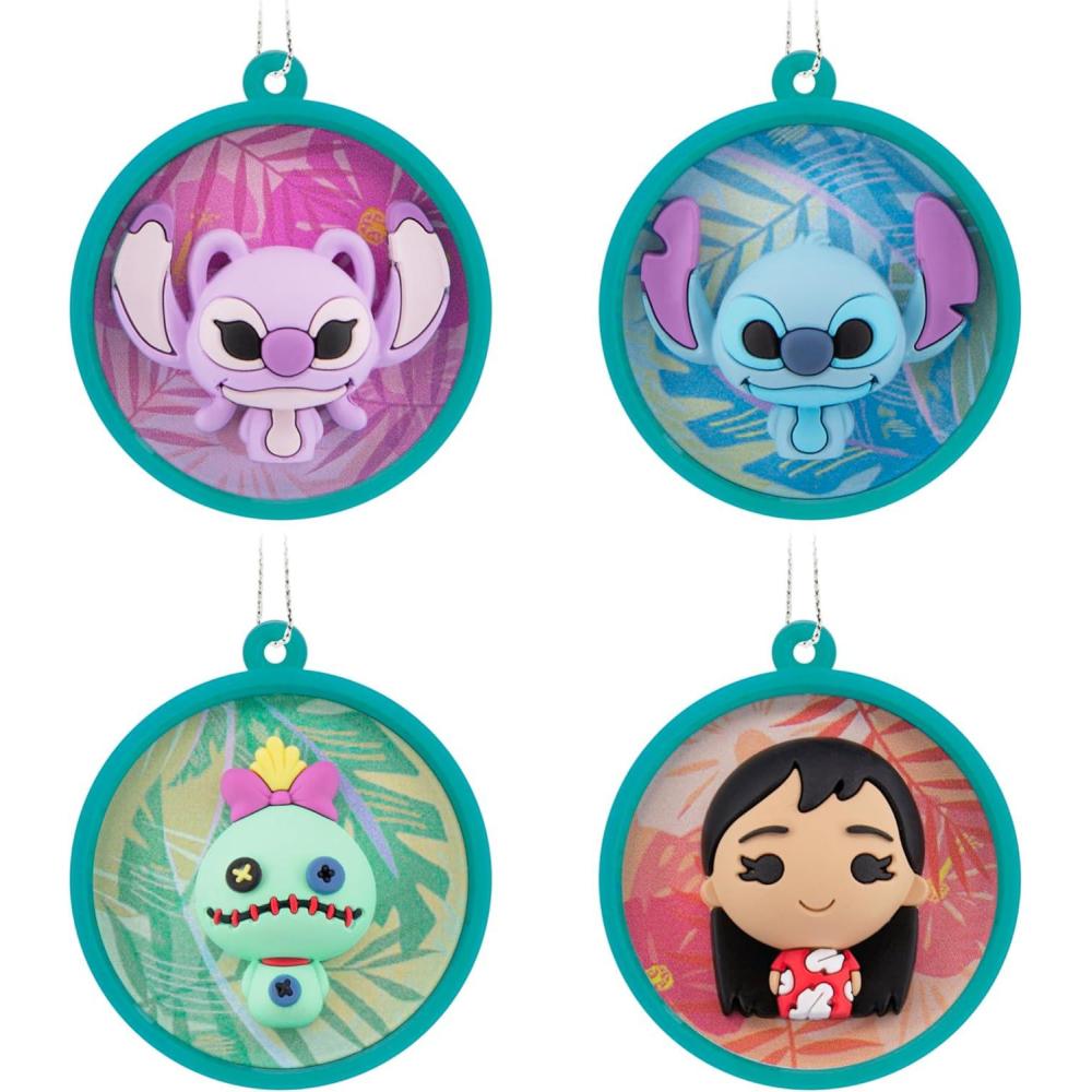 imageHallmark Disney Lilo ampamp Stitch Scenes Mini Christmas Ornaments Shatterproof Set of 4 Gifts for Disney Fans