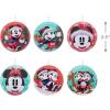 Hallmark Disney Mickey Mouse and Disney Minnie Mouse Christmas Ornaments, Tin Ball, Set of 12