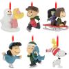 Hallmark Peanuts Tin Ball Christmas Ornaments, Set of 12(Peanuts Gang  Set of 6)