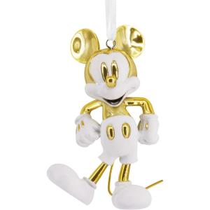 Hallmark Disney Mickey Mouse White and Gold Christmas Ornament, Ceramic, Gifts for Disney Fans
