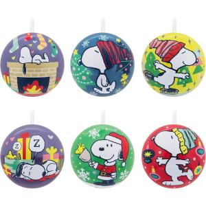 Hallmark Peanuts Tin Ball Christmas Ornaments, Set of 12(Set of 12)