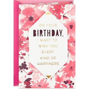 Hallmark Signature Birthday Card (Disney Tinkerbell)(Every Kind of Happiness)